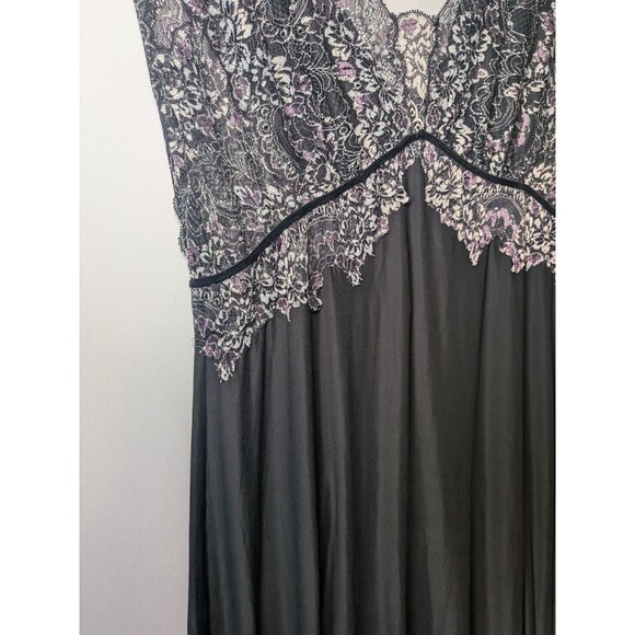 Soma Babydoll Long Nightgown Sz L Maxi Slip Dress M Gown Purple Lace Whimsigoth - Picture 3 of 16